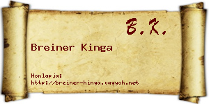 Breiner Kinga névjegykártya